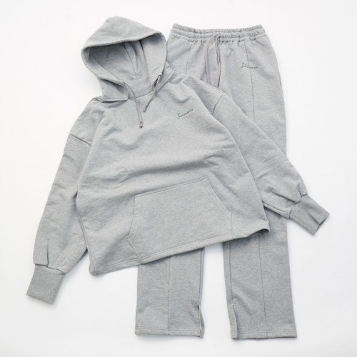 INNOCENCE GREY FADED SWEAT PULLOVER HOODIE&SLIT PANTS