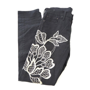 INNOCENCE FLORAL DENIM PANTS EMBROIDERY BY HAND(2面刺繍）